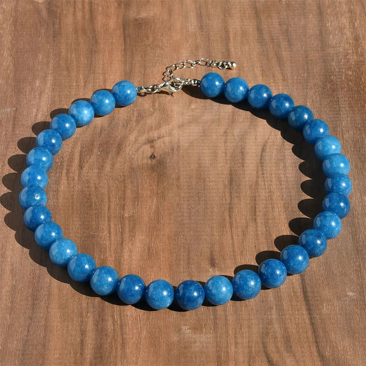 Buddha Stones 12mm natuurlijke aquamarijn toermalijn kristallen helende Ketting - Natuurlijke apatiet (kleur kan variëren) - image 15