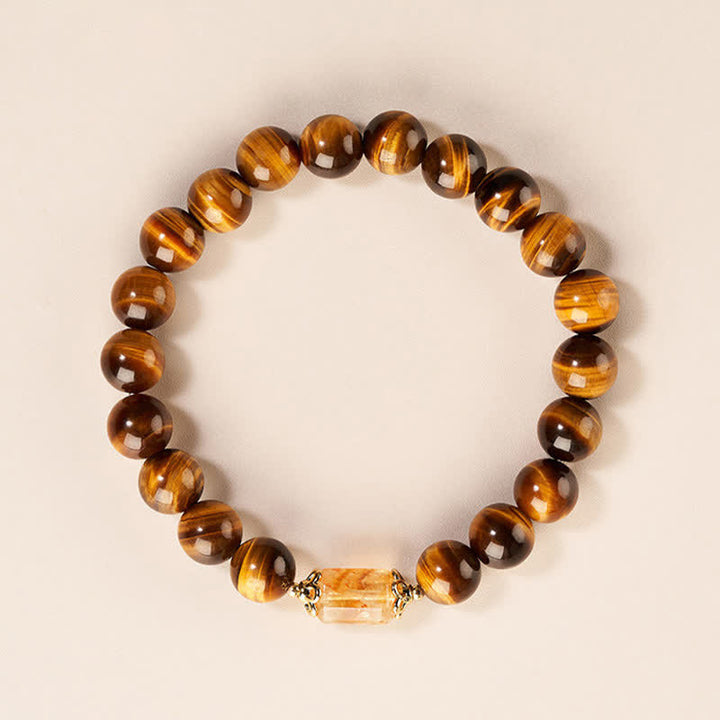 Buddha Stones Tijgeroog citrien kralen Armband - Tijgeroog (Polsomtrek: 15-16 cm) - image 0