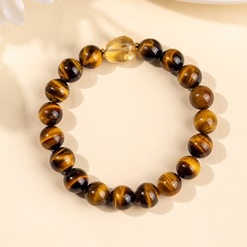 Buddha Stones 10mm natuurlijke tijgeroog citrien kraal Armband - image 3
