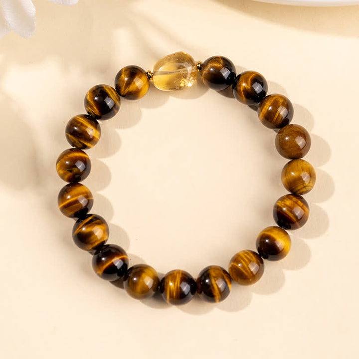 Buddha Stones 10mm natuurlijke tijgeroog citrien kraal Armband - image 3
