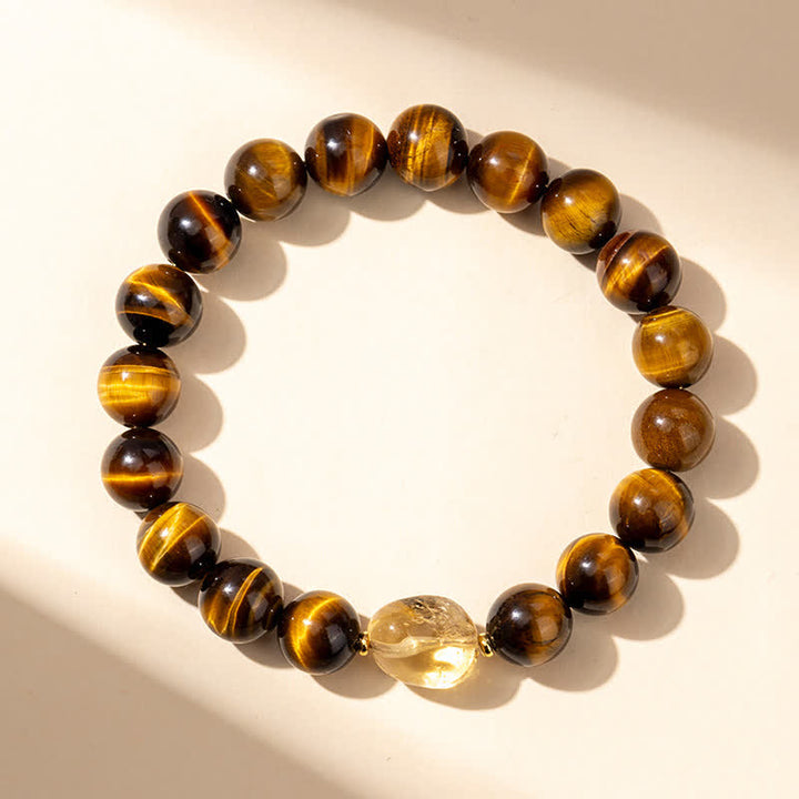 Buddha Stones 10mm natuurlijke tijgeroog citrien kraal Armband - image 1
