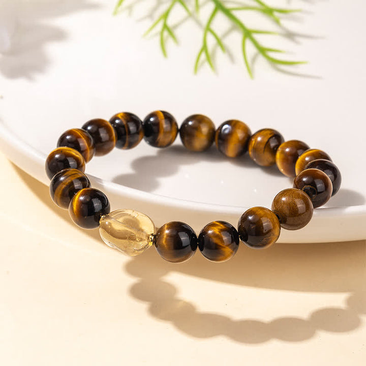 Buddha Stones 10mm natuurlijke tijgeroog citrien kraal Armband - image 2