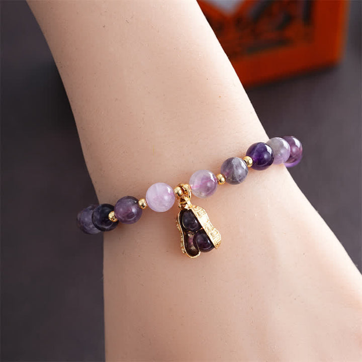 Buddha Stones Natuurlijke amethist pinda Armband "Goede dingen gebeuren" - image 4
