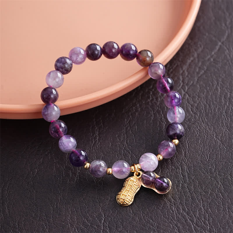 Buddha Stones Natuurlijke amethist pinda Armband "Goede dingen gebeuren" - image 1