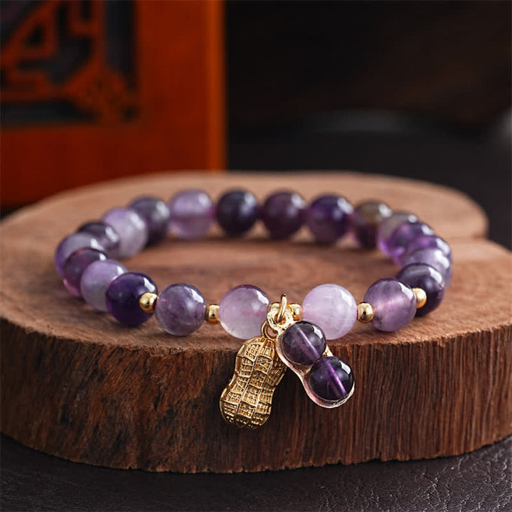 Buddha Stones Natuurlijke amethist pinda Armband "Goede dingen gebeuren" - Amethist (Polsomtrek 15-16 cm) - image 0