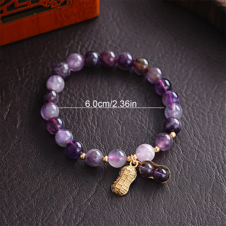 Buddha Stones Natuurlijke amethist pinda Armband "Goede dingen gebeuren" - image 3