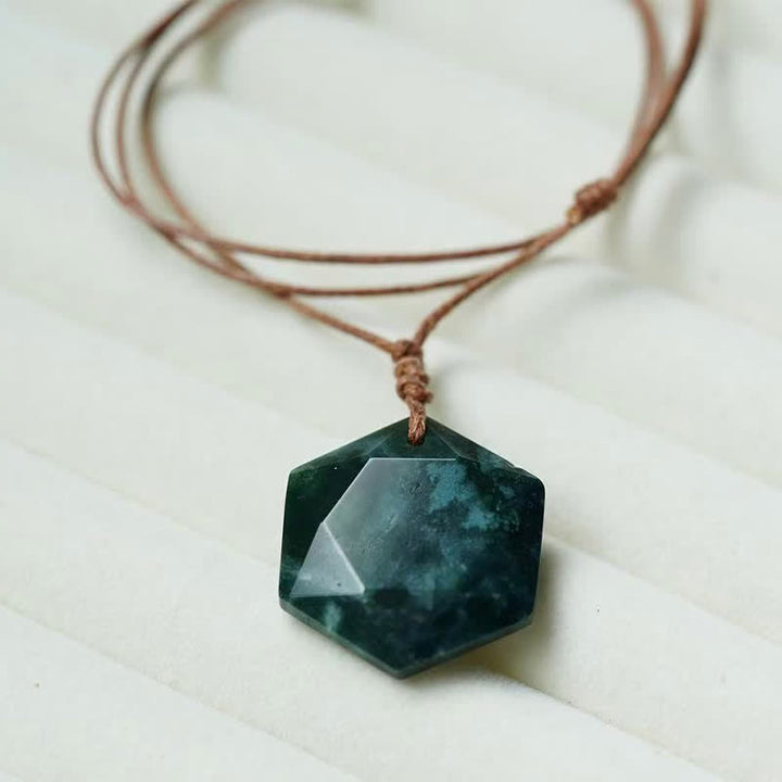 Buddha Stones Ster van David, gegraveerd met helder kwarts, Indiase agaat en amethist, helende Ketting - Indiase agaat - image 12