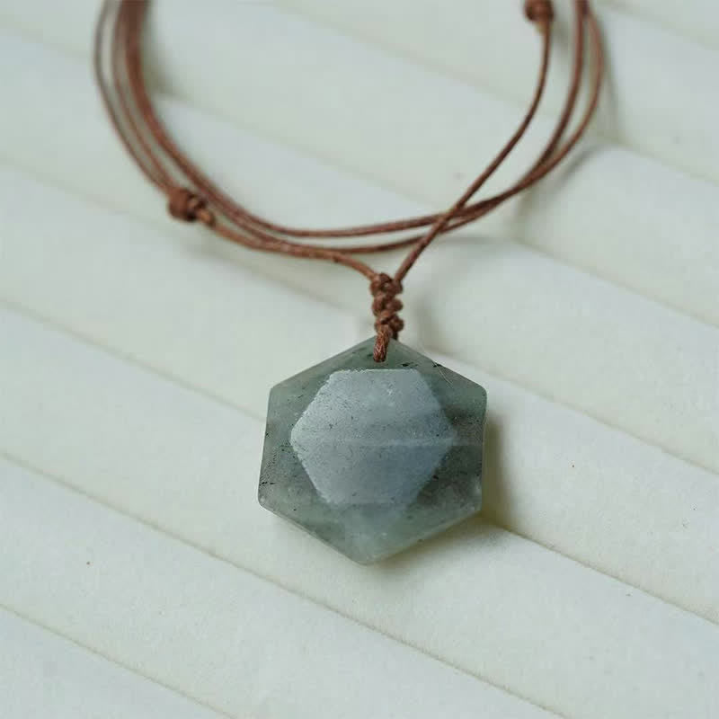 Buddha Stones Ster van David, gegraveerd met helder kwarts, Indiase agaat en amethist, helende Ketting - Labradoriet - image 28