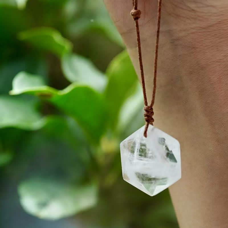 Buddha Stones Ster van David, gegraveerd met helder kwarts, Indiase agaat en amethist, helende Ketting - image 1