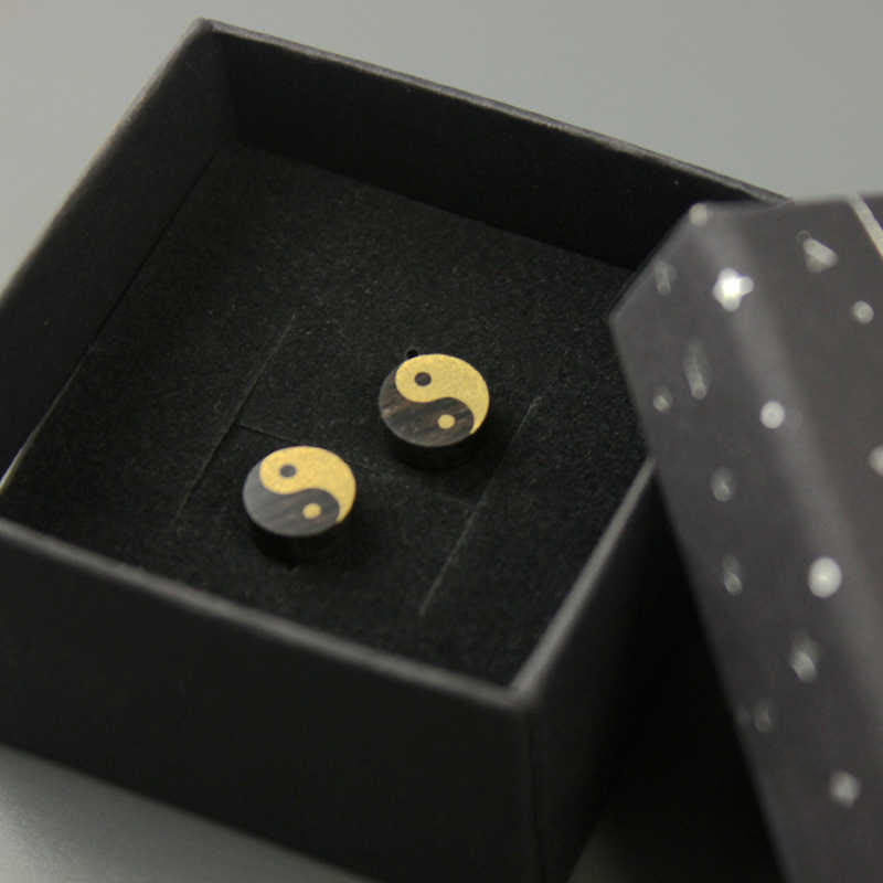 Buddha Stones Oorbellen met Yin Yang-balans van ebbenhout - image 13