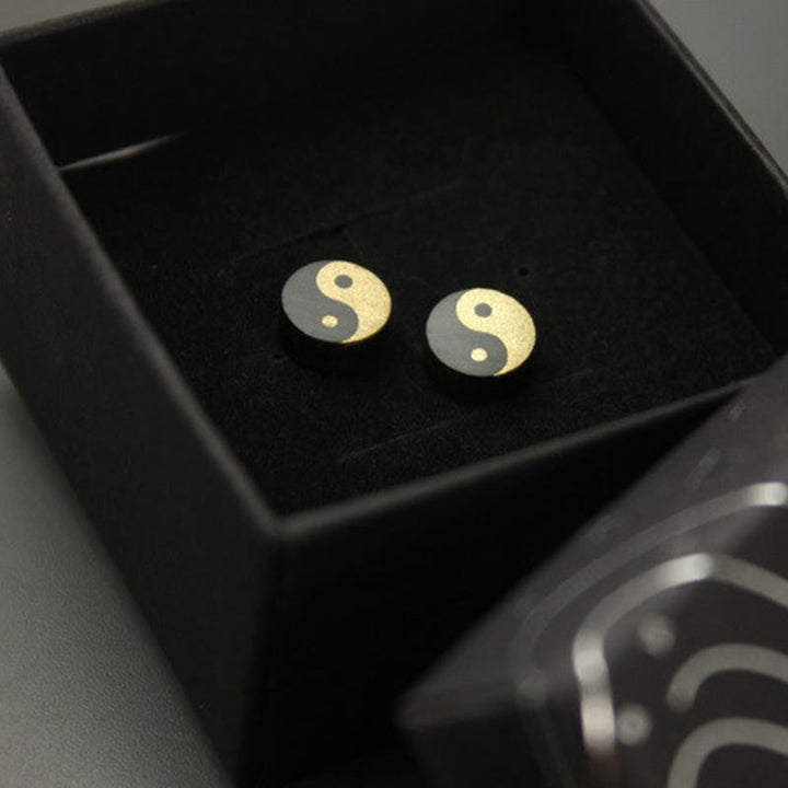 Buddha Stones Oorbellen met Yin Yang-balans van ebbenhout - image 14