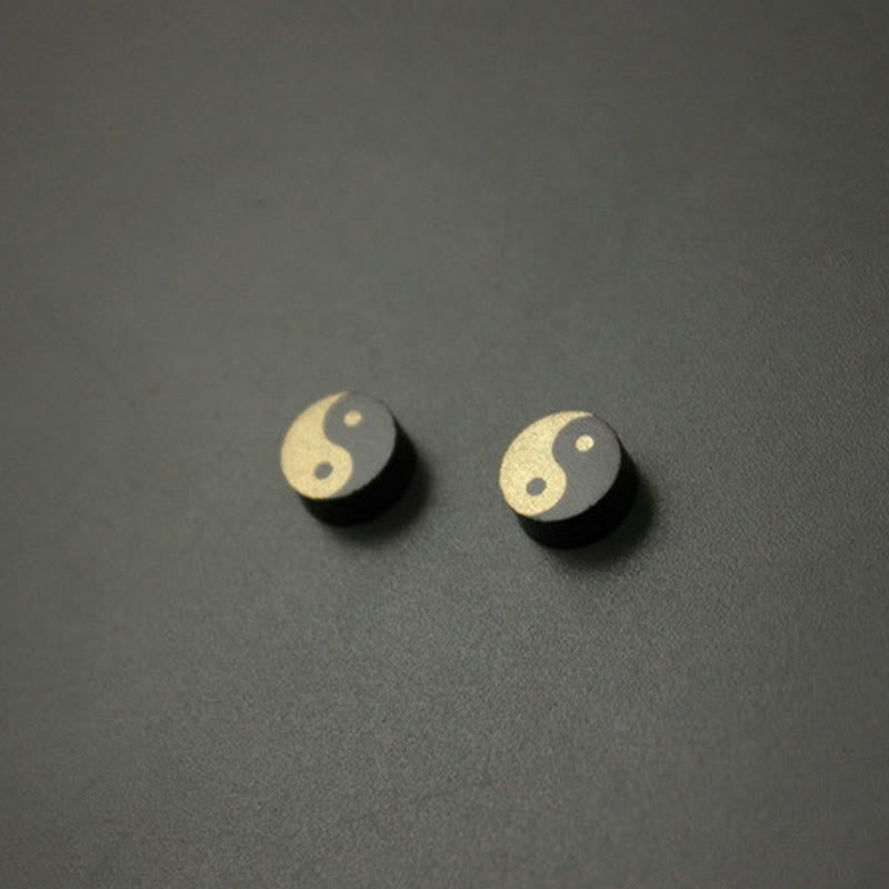 Buddha Stones Oorbellen met Yin Yang-balans van ebbenhout - image 9