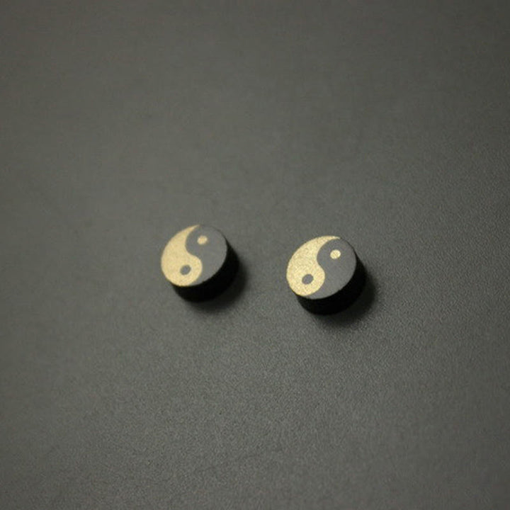 Buddha Stones Oorbellen met Yin Yang-balans van ebbenhout - image 9