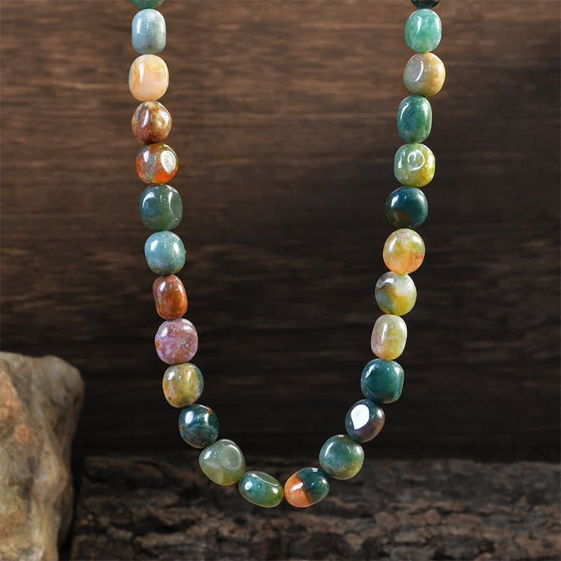 Buddha Stones Natuurlijke Indiase agaat kristallen kralen met onregelmatige vormen, positieve Ketting - image 1