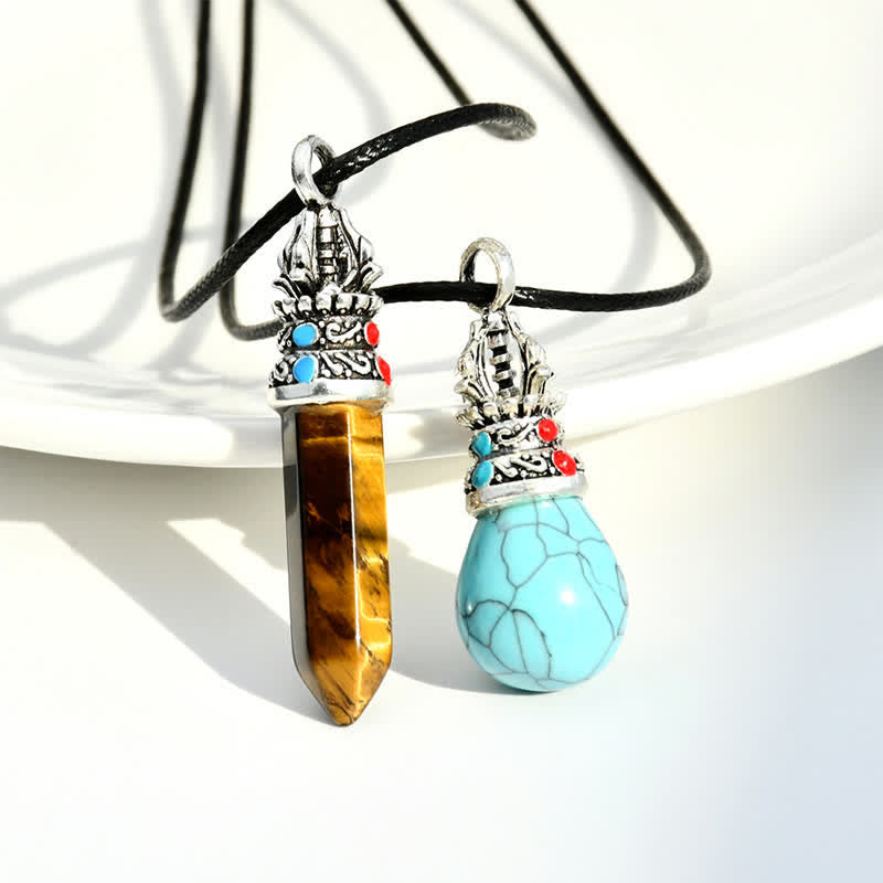 Buddha Stones Natuurlijke turkooizen tijgeroog Ketting - image 10