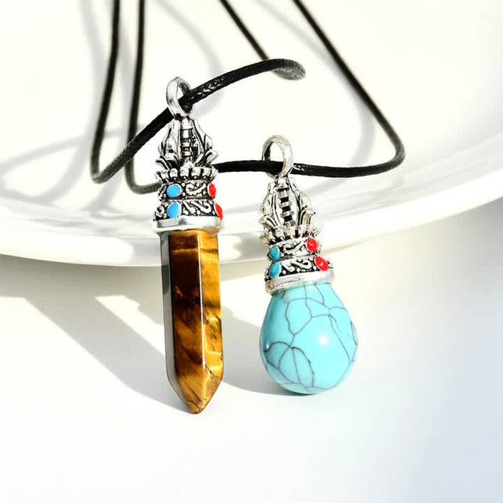 Buddha Stones Natuurlijke turkooizen tijgeroog Ketting - image 10