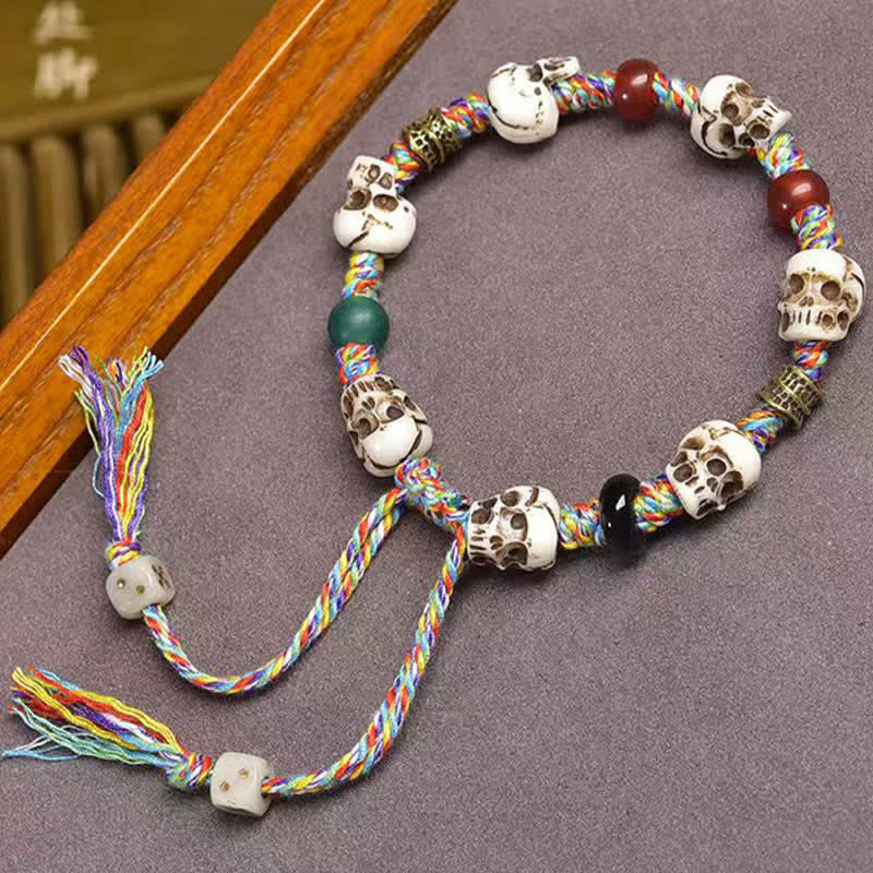 Buddha Stones Botkralen De Heer van het Lijkenbos Nieuwe Begin Armband - Kleurrijk touw (Polsomtrek: 17-23 cm) - image 7