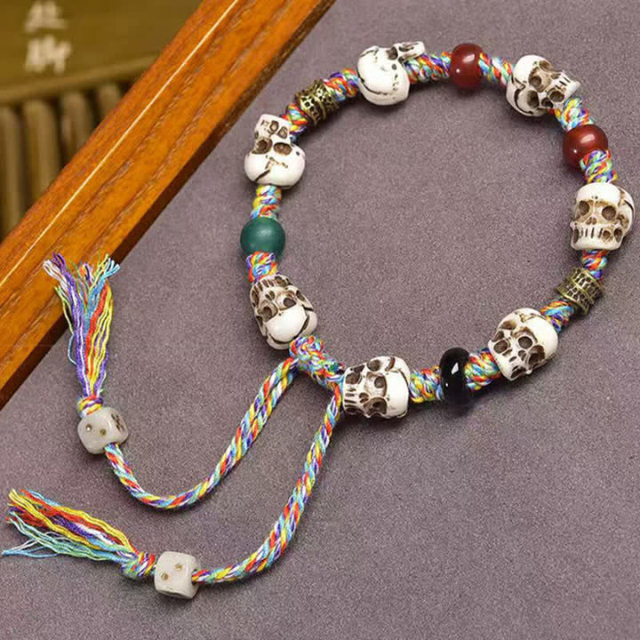 Buddha Stones Botkralen De Heer van het Lijkenbos Nieuwe Begin Armband - Kleurrijk touw (Polsomtrek: 17-23 cm) - image 7