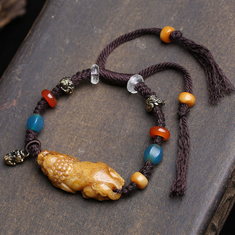 Buddha Stones Bone PiXiu gevlochten touw Armband - Pi Xiu (Polsomtrek: 17-23 cm) - image 0