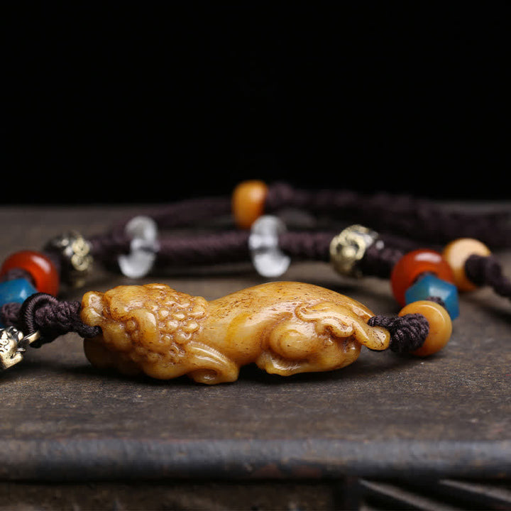 Buddha Stones Bone PiXiu gevlochten touw Armband - image 2