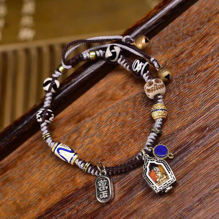 Buddha Stones Koperen Boeddha Armband van gevlochten touw, symbool van mededogen - Boeddha (Polsomtrek: 17-23 cm) - image 0