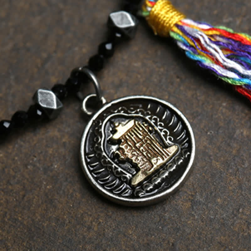 Buddha Stones Ketting met zwarte spinel en turkooizen kralen ter bevordering van kracht - image 8
