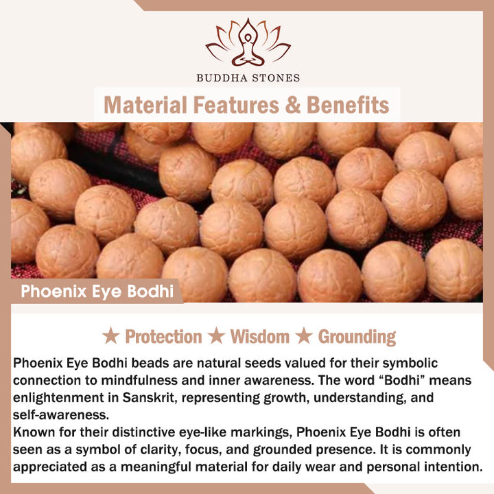 Buddha Stones Phoenix Eye Bodhi Wisdom Handgesneden Etnische Pols Mala - image 4
