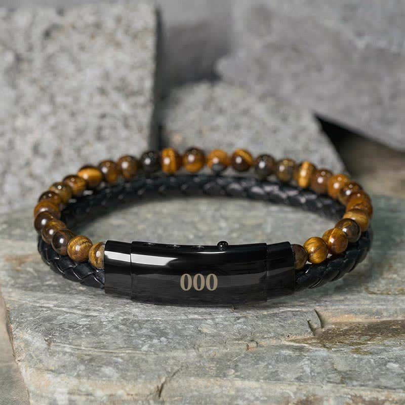 Buddha Stones Tijgeroog Engelengetallen Dubbele Wikkel Leren Armband - Tijgeroog (Polsomtrek: 18-19 cm) - 000 - image 39