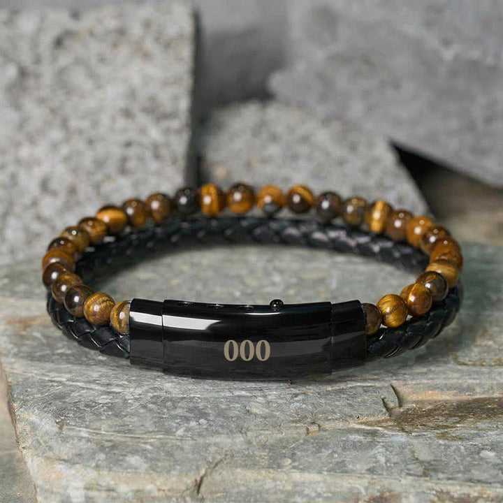 Buddha Stones Tijgeroog Engelengetallen Dubbele Wikkel Leren Armband - Tijgeroog (Polsomtrek: 18-19 cm) - 000 - image 39