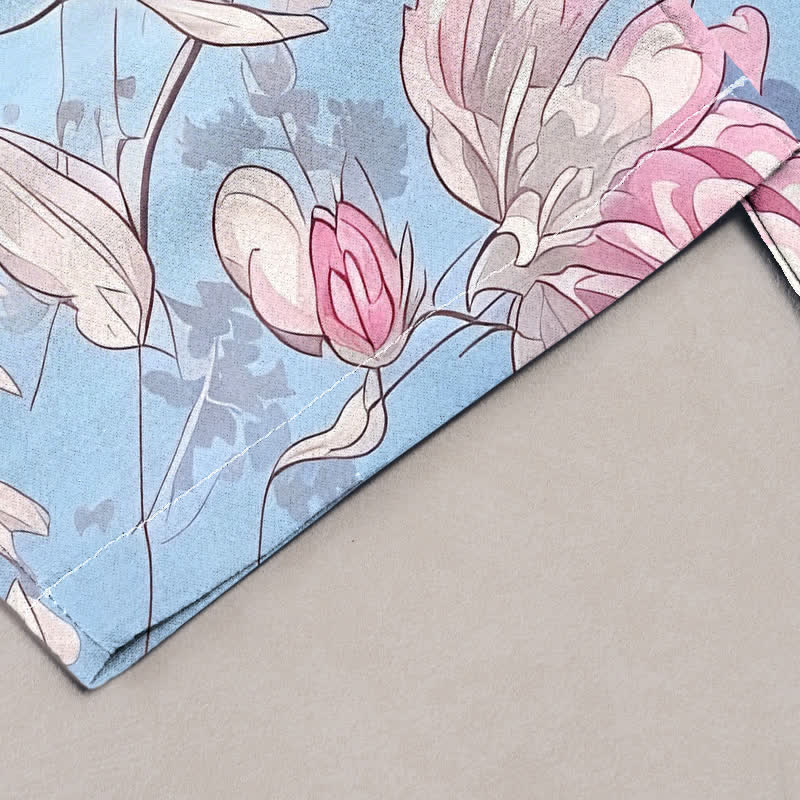 Buddha Stones 100% Cotton katoenen damesbroek met elastische Taille en Zakken , romantisch bloemenpatroon. - image 1