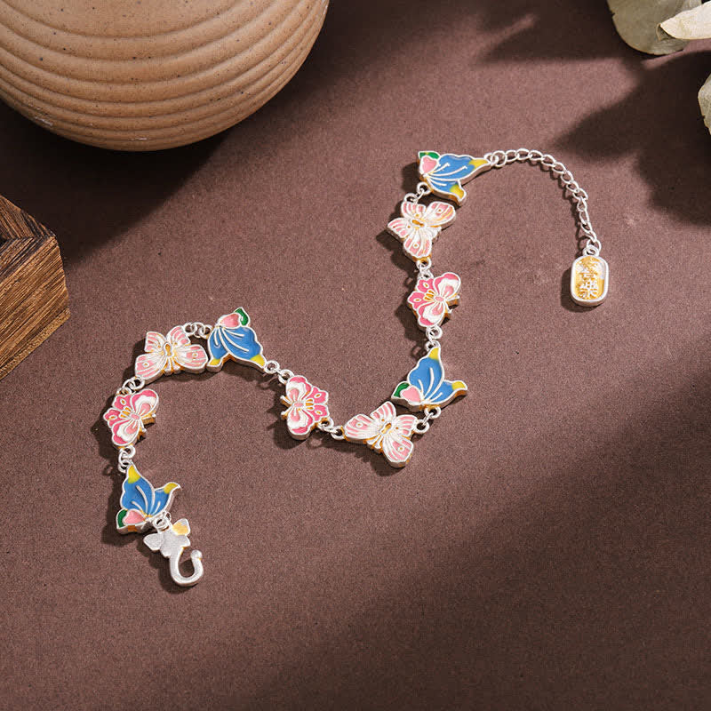 Buddha Stones Verstelbare Armband met vlinder van koperkleurig emaille en de tekst "Love". - image 3