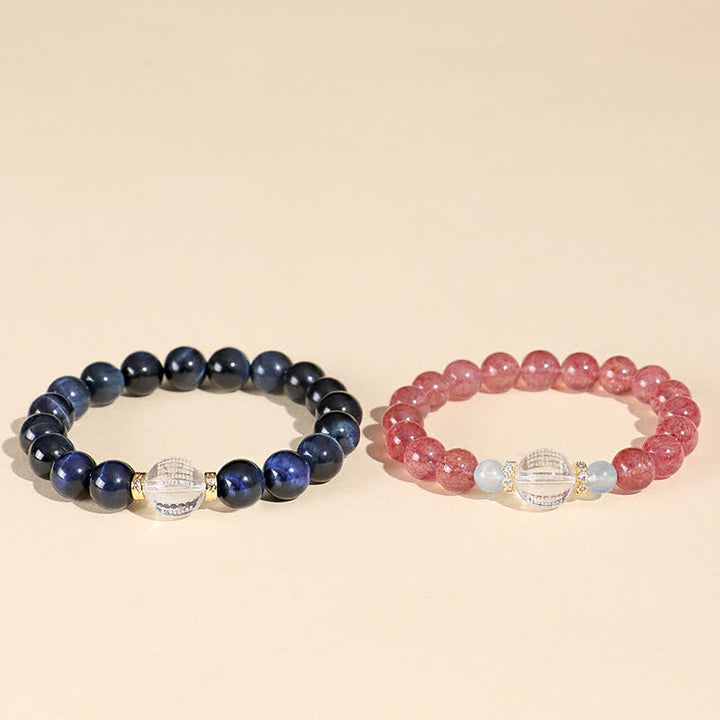 Buddha Stones Aardbeikwarts Blauwe Tijgeroog Positieve Armband - image 11