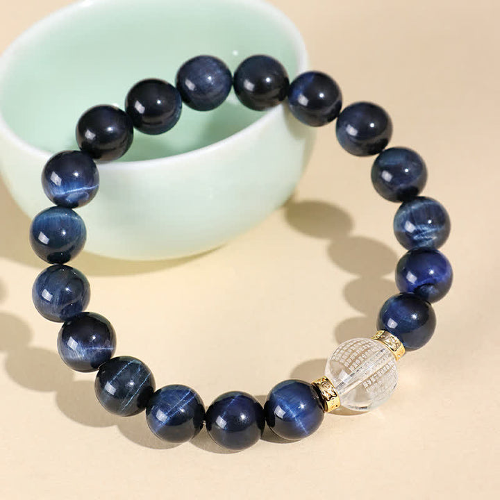 Buddha Stones Aardbeikwarts Blauwe Tijgeroog Positieve Armband - image 6