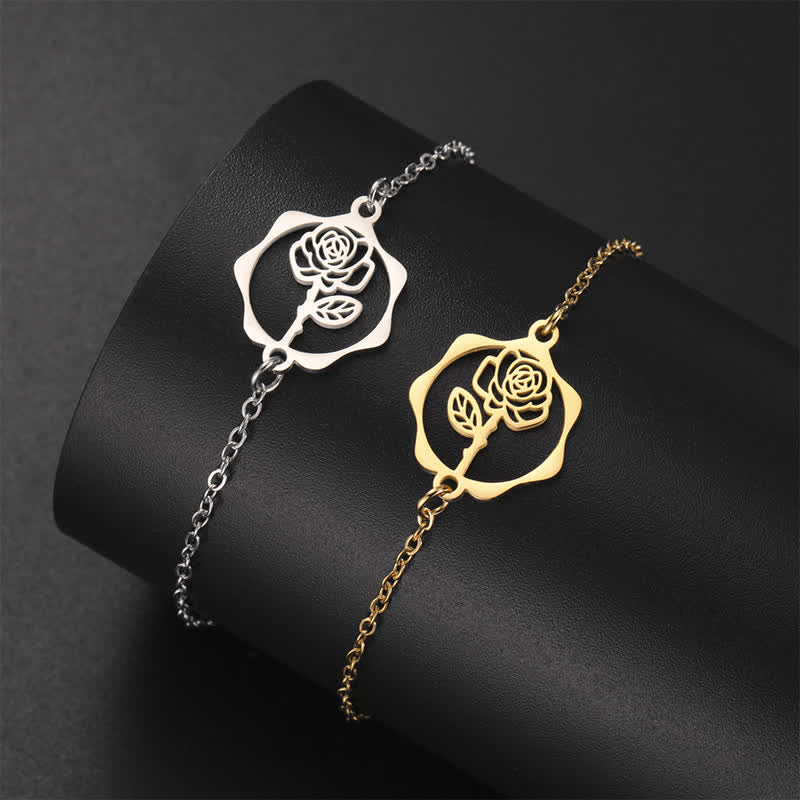 Buddha Stones Titanium stalen geboortebloem Armband voor een nieuw begin - image 0