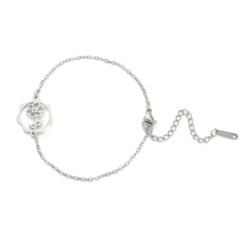 Buddha Stones Titanium stalen geboortebloem Armband voor een nieuw begin - Kosmos - Zilverkleurig titaniumstaal - image 19