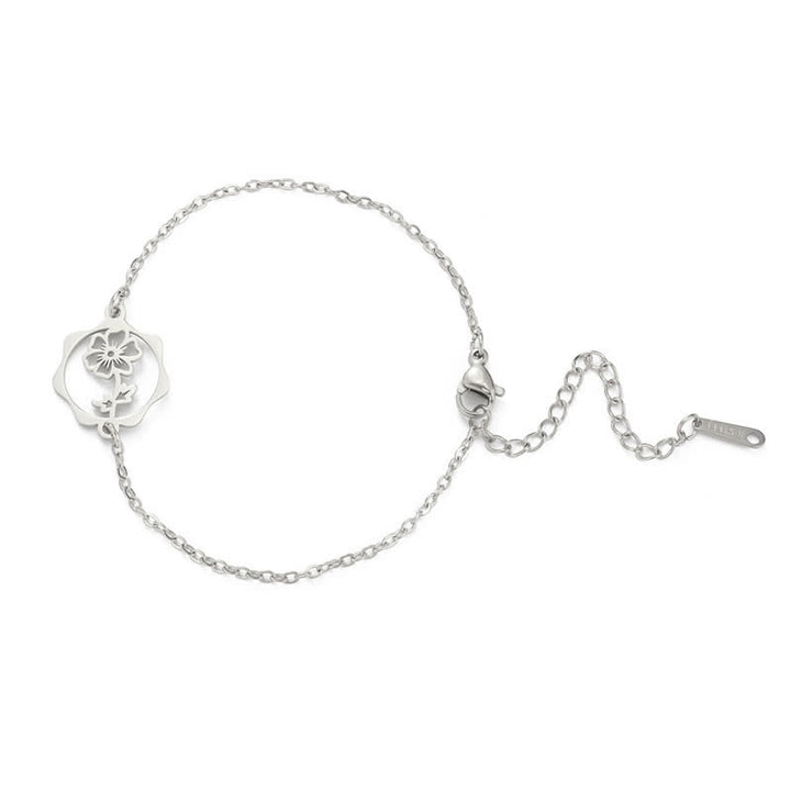 Buddha Stones Titanium stalen geboortebloem Armband voor een nieuw begin - Kosmos - Zilverkleurig titaniumstaal - image 19