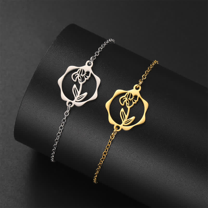 Buddha Stones Titanium stalen geboortebloem Armband voor een nieuw begin - image 6