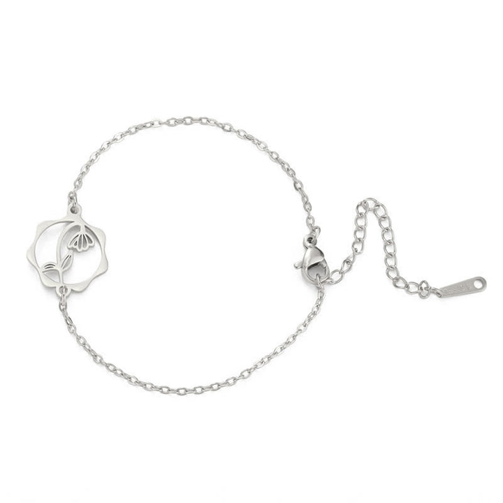 Buddha Stones Titanium stalen geboortebloem Armband voor een nieuw begin - Sneeuwklokje - Zilverkleurig titaniumstaal - image 13