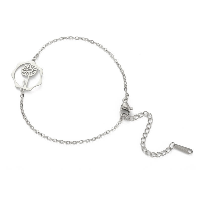 Buddha Stones Titanium stalen geboortebloem Armband voor een nieuw begin - Madeliefje - Zilverkleurig titaniumstaal - image 16