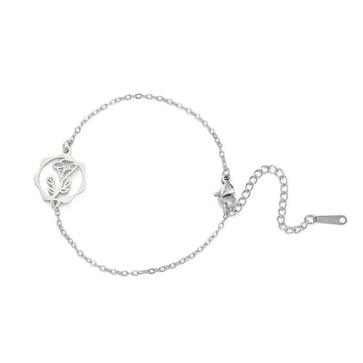 Buddha Stones Titanium stalen geboortebloem Armband voor een nieuw begin - Morgenglory - Zilverkleurig titaniumstaal - image 31