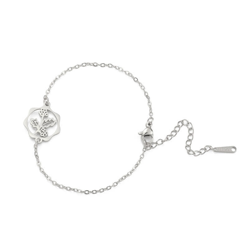 Buddha Stones Titanium stalen geboortebloem Armband voor een nieuw begin - Hulst - Zilverkleurig titaniumstaal - image 34