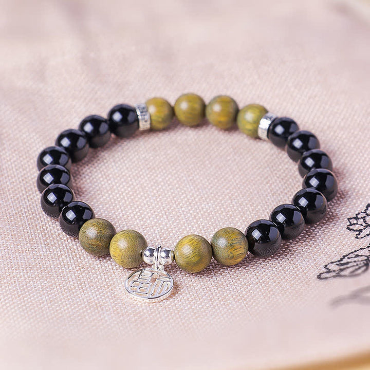 Buddha Stones Zwarte Onyx Fu karakter kralen Armband - image 17