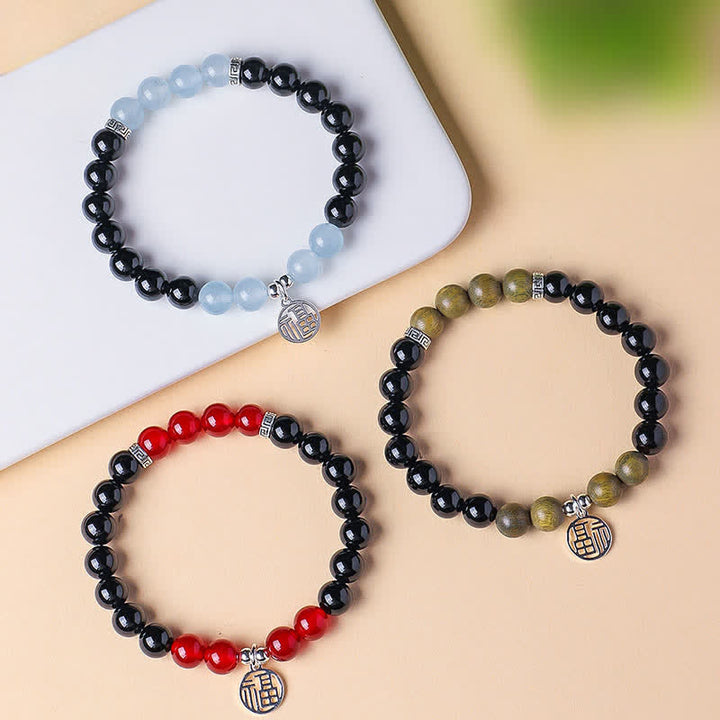 Buddha Stones Zwarte Onyx Fu karakter kralen Armband - image 20
