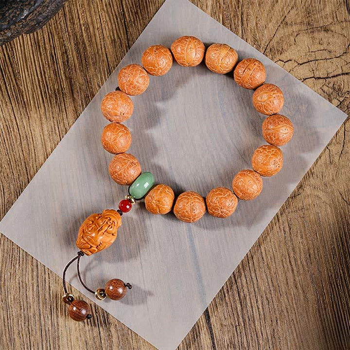 Buddha Stones Phoenix Eye Bodhi Wisdom Handgesneden Etnische Pols Mala - Phoenix Oog Pols Mala - 15 mm - Phoenix Eye Bodhi (Bescherming♥Wijsheid) - image 1