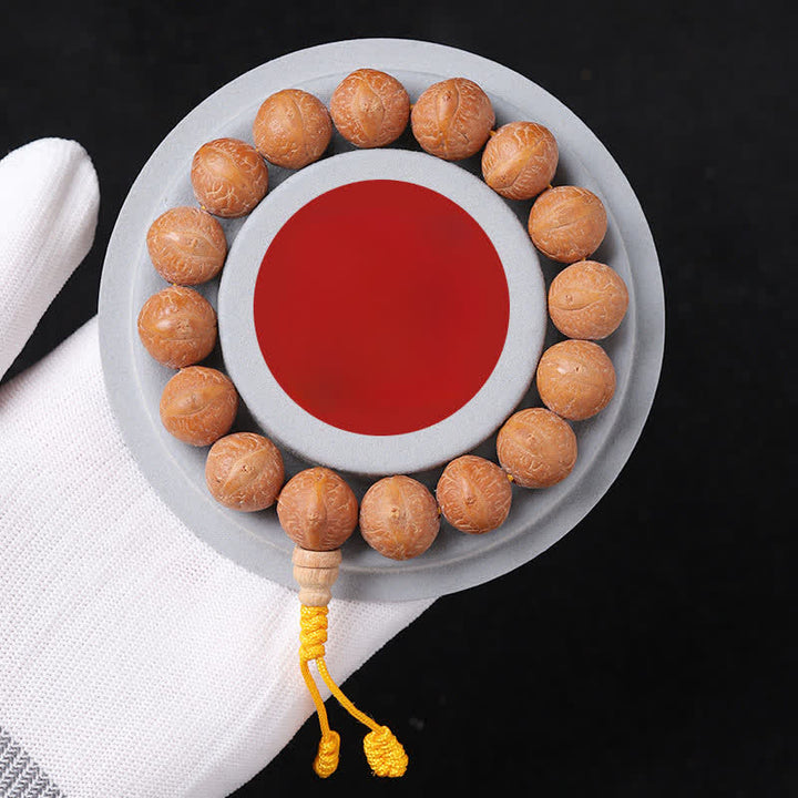 Buddha Stones Phoenix Eye Bodhi Wisdom Handgesneden Etnische Pols Mala - Phoenix Eye Barrel Pols Mala - 14mm - Phoenix Eye Bodhi (Bescherming♥Wijsheid) - image 2