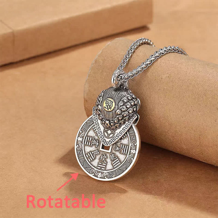 Buddha Stones Vintage Ketting met emaille, symbool voor de Chinese PiXiu-munt. - image 1