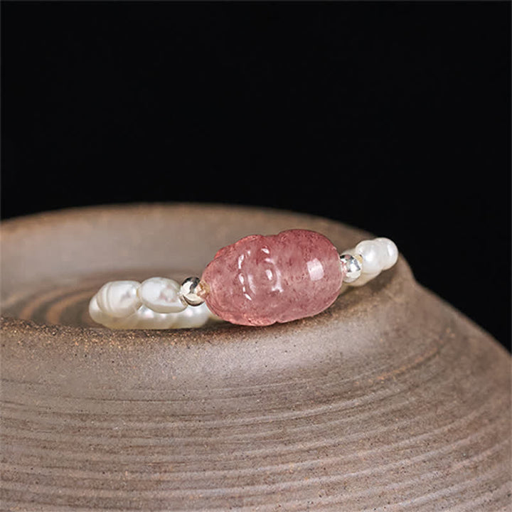 Buddha Stones 3 mm mini kralen natuurlijke maansteen toermalijn granaat parel aardbeikwarts PiXiu helende elastische Ring - image 22