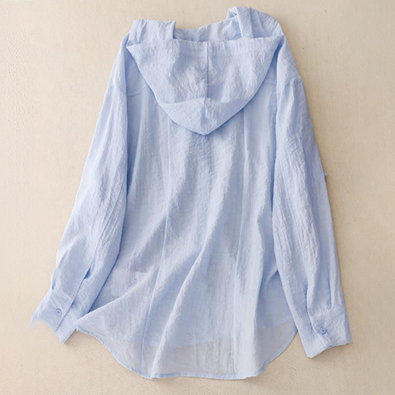 Buddha Stones Zomerse casual Overhemden met capuchon en Met capuchon , Lange mouw mouwen - image 1
