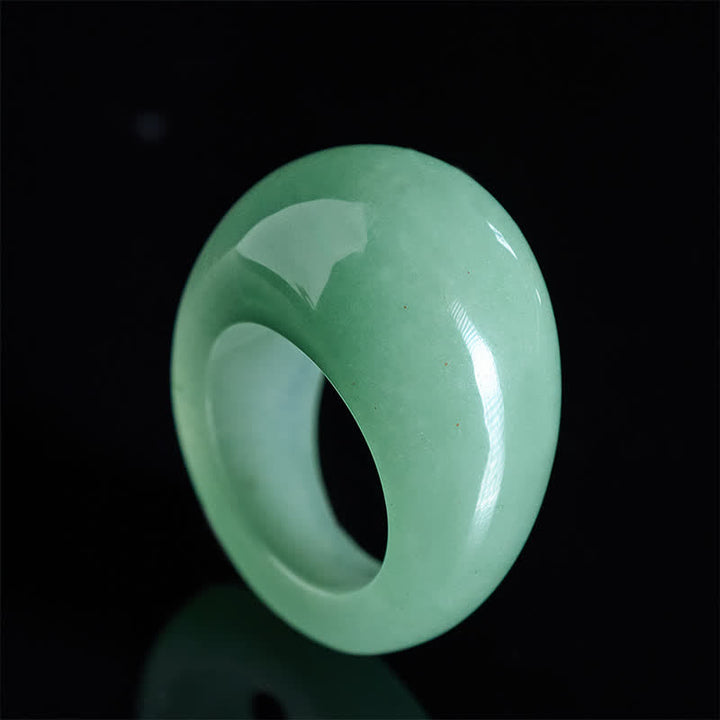 Buddha Stones Natuurlijke groene aventurijn brede Ring - Natuurlijke groene aventurijn (kleur kan variëren) - image 0