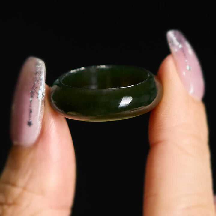 Buddha Stones Natuurlijke cyaan jade helende Ring - image 7